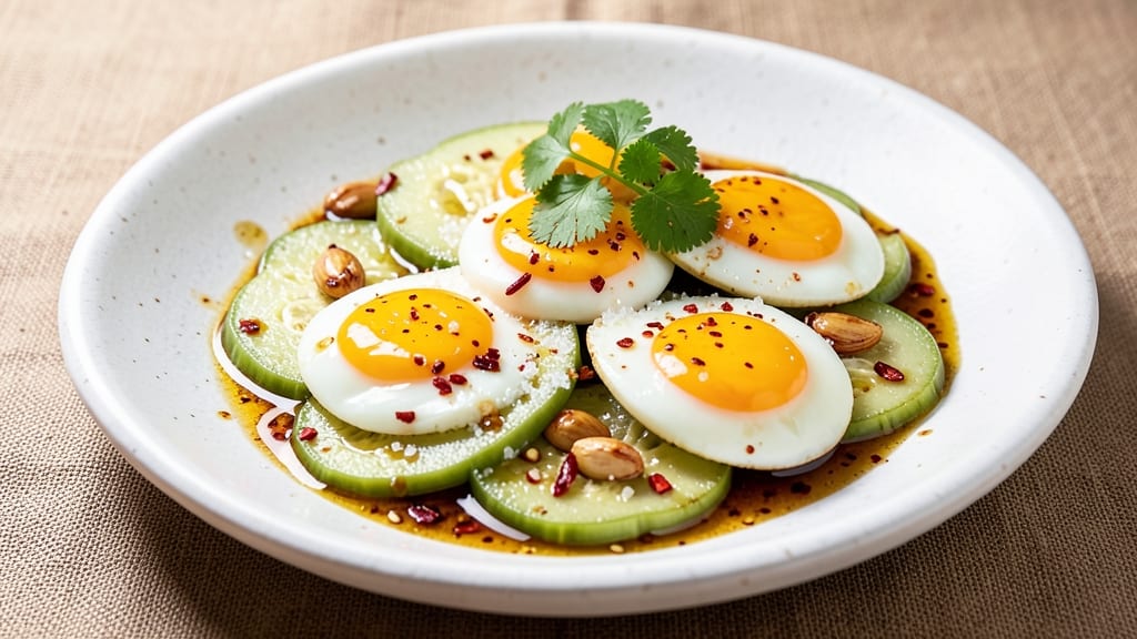 Vietnamese Bitter Melon and Egg Recipe: Crispy Fried Eggs Over Bitter Greens