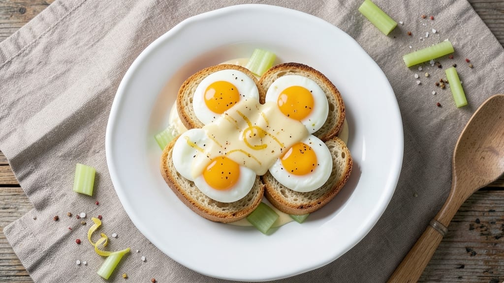 Sous Vide Eggs Benedict Recipe: Crispy Celery Crowns Over Perfectly Poached Yolks