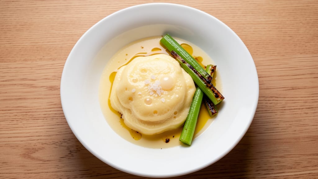 Steam Egg Tofu Chinese Recipe: Silky Tofu With Crispy Celery Crowns
