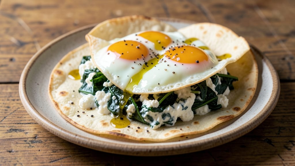 Tortilla Eggs with Cottage Cheese and Spinach Recipe: Crispy Shells, Creamy Yolk Magic