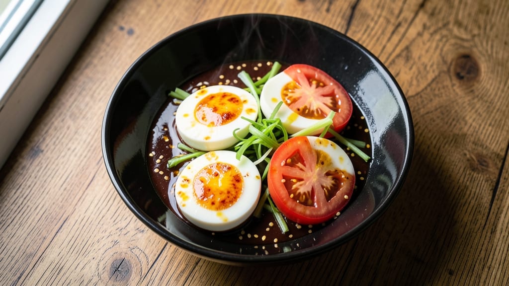 Tomato Egg Chinese Recipe Made with Lau: Wok-Hot Silky Yolk and Celery Crunch
