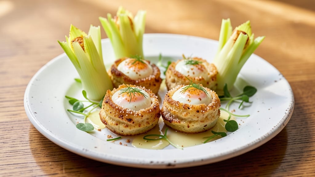 Spring Egg Recipe: Crispy Celery Crowns Over Silky Poached Eggs