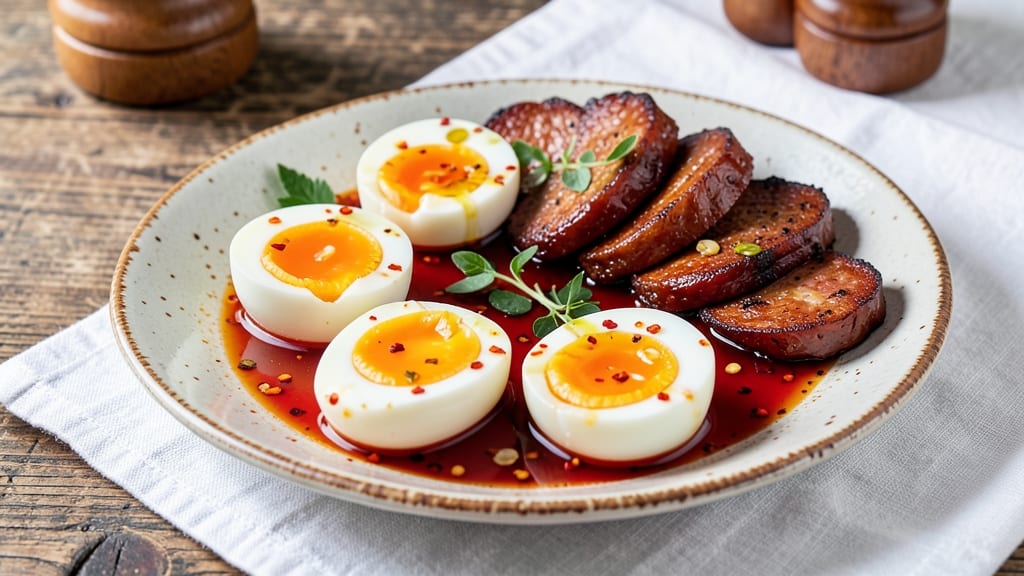 Spicy Pickled Eggs and Sausage Recipe: Crunchy Heat with Tangy Kick