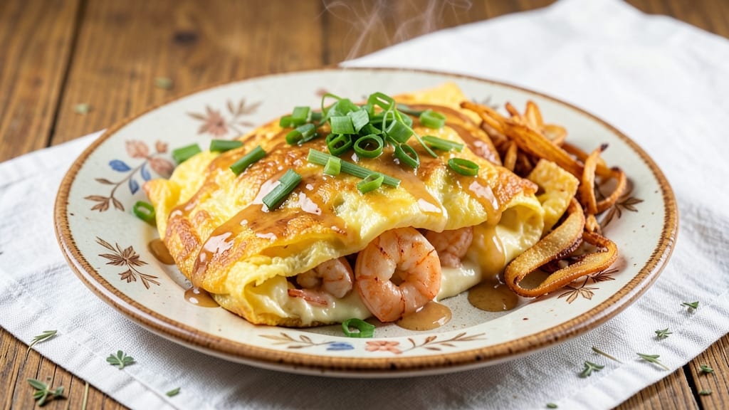Shrimp Egg Foo Young Recipe Video: Crispy Celery Crowns Over Silky Scrambled Eggs