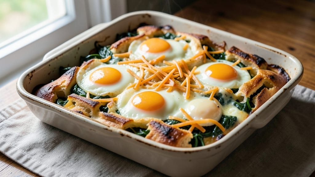 Vegetarian Egg Bake Recipe With Bread: Crispy Top, Silky Yolk Magic in One Bowl