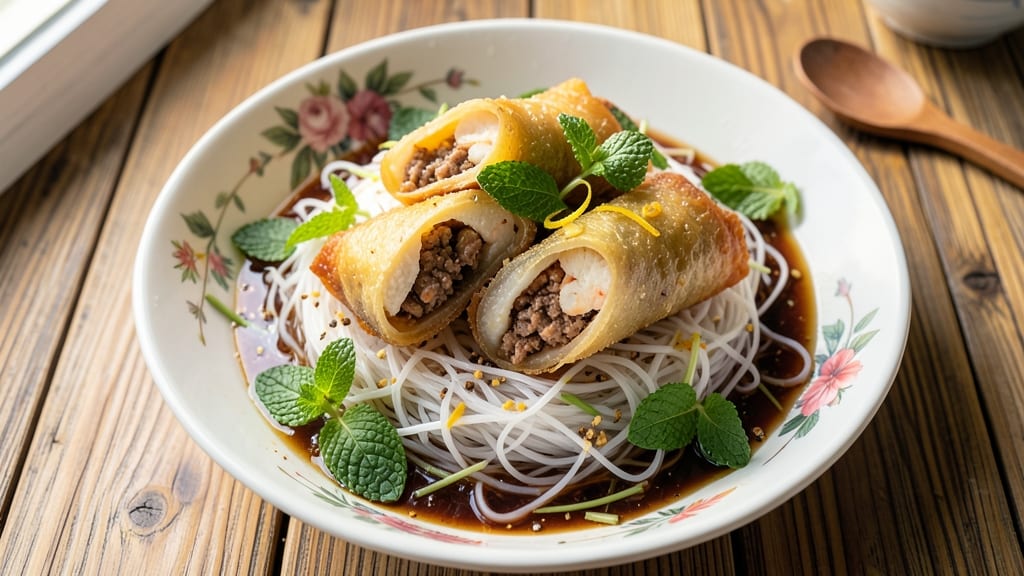 Vietnamese Egg Roll Fish Sauce Recipe: Crispy Celery Crowns Over Tangy Umami Broth