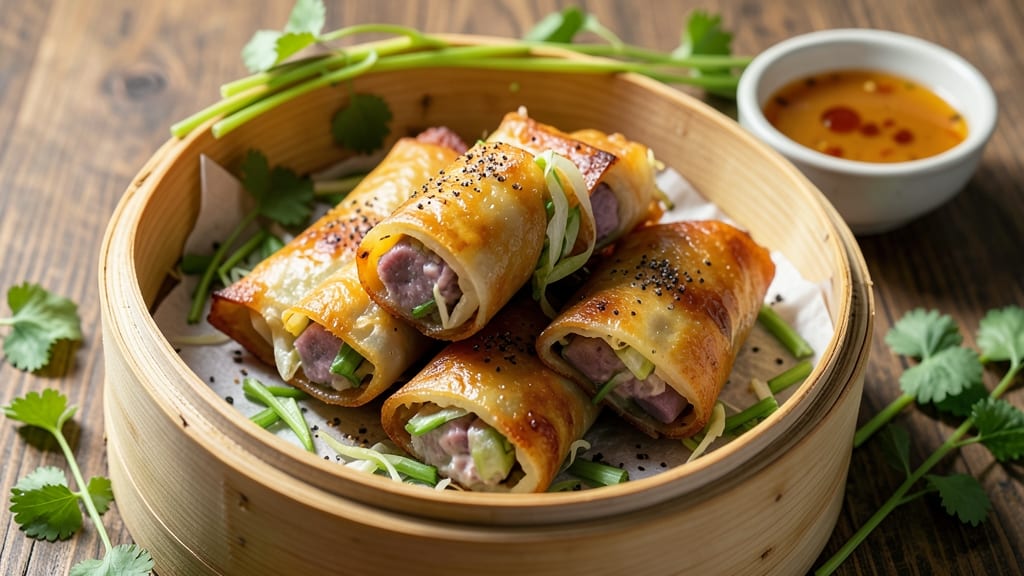 Vietnamese Taro Egg Roll Recipe: Crispy Celery Crowns With Earthy Root Flavor