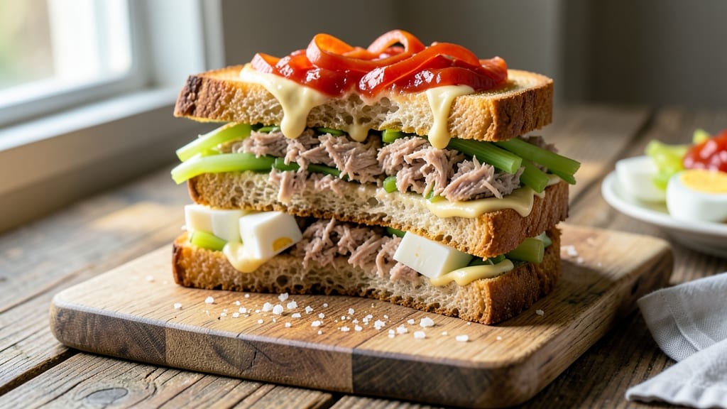 Tuna Salad Sandwich Recipe With Egg and Relish: Crunchy Celery, Fluffy Yolk Magic