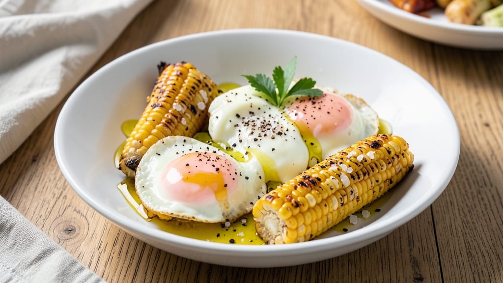 Sweet Corn and Egg Recipe: Crispy Fried Eggs Nestled in Buttery Sweet Corn