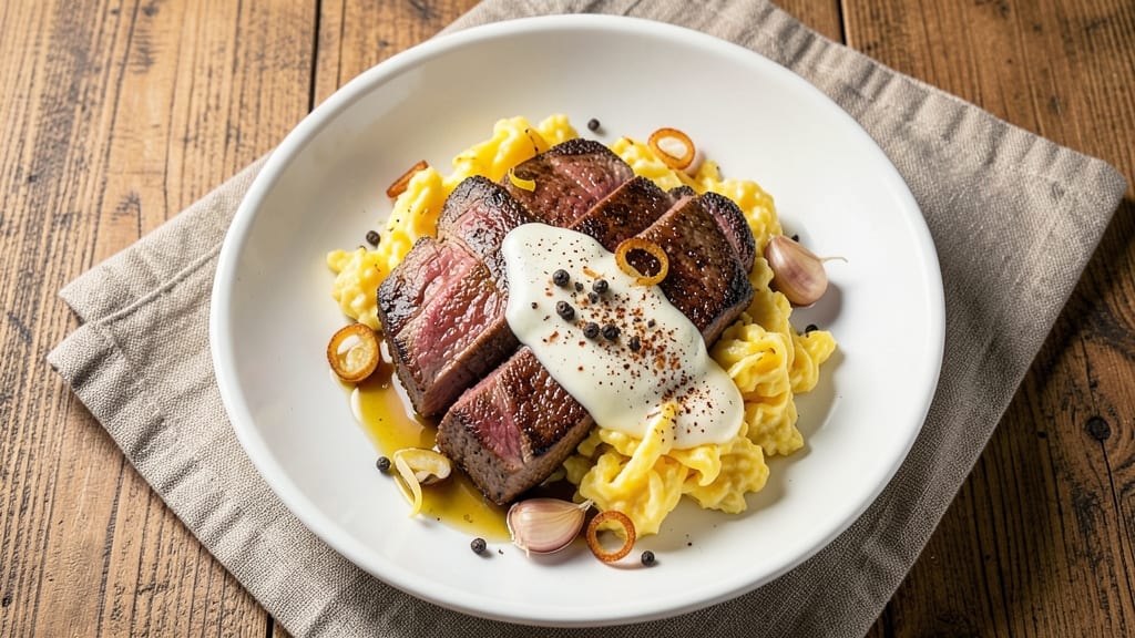 Steak and Egg Scramble Recipe: Smoky Garlic Crust Meets Runny Yolk Magic