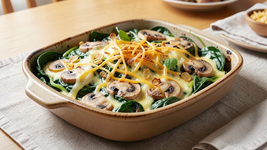 Spinach Mushroom Egg Bake Recipe: Fluffy Egg Custard With Earthy Mushroom Crunch