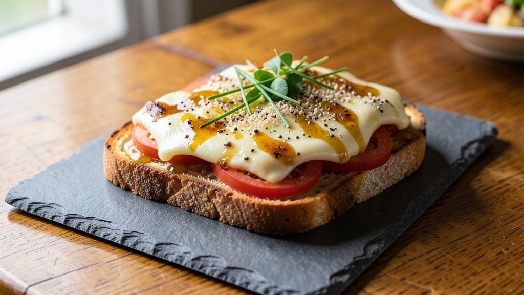 Welsh Rarebit Recipe Without Beer Or Egg: Crispy Celery Crowns Over Creamy Mustard Velvety Base