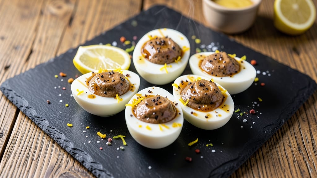 Truffled Deviled Eggs Recipe: Earthy Luxury With Bold Celery Crowns