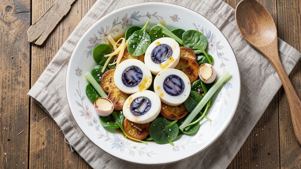 Spinach Salted Egg Century Egg Recipe: Umami Bomb With Silky Yolk and Crunchy Celery