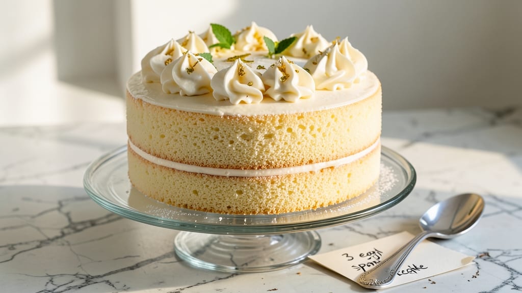 3 Egg Sponge Cake Recipe: Light-as-Air Layers With Buttery Crunch