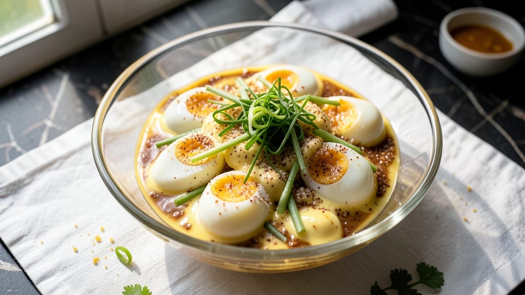 Traditional Japanese Egg Salad Recipe: Crispy Celery Crowns Over Silky Mayonnaise