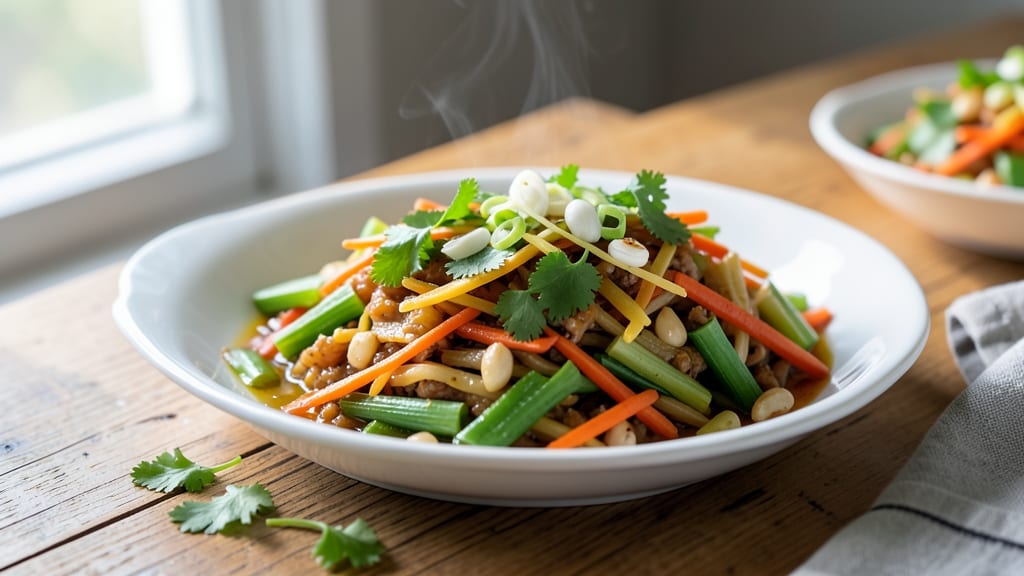 Vegetable Egg Roll Filling Recipe: Crispy Celery Crowns and Silky Herb Base