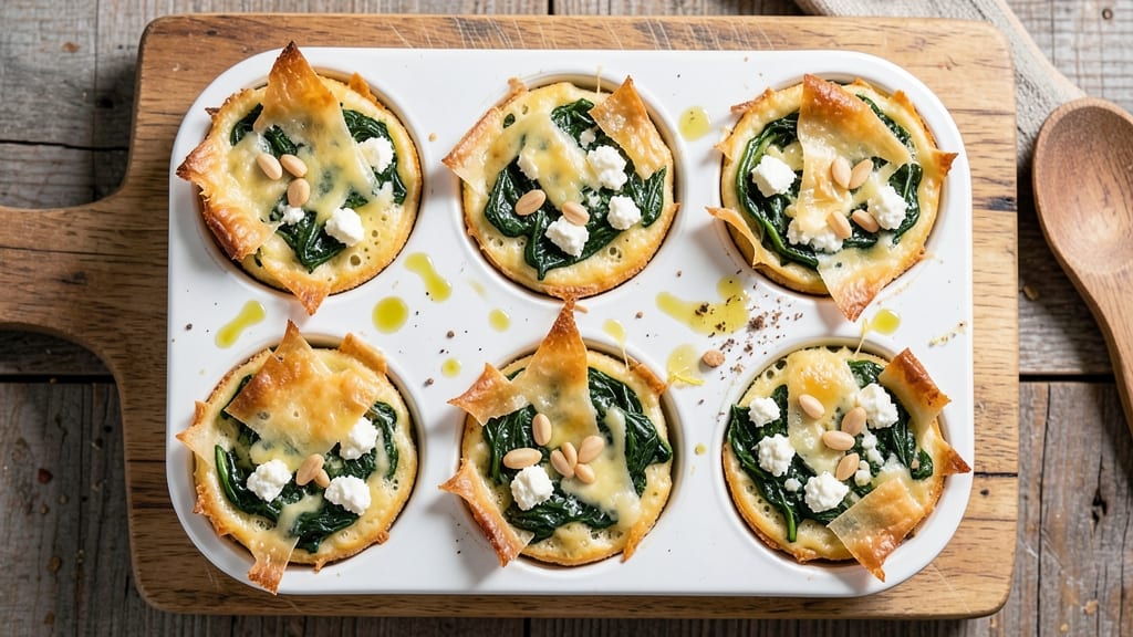 Spanakopita Egg Muffins Recipe: Crispy Phyllo Crowns With Herby Feta Filling