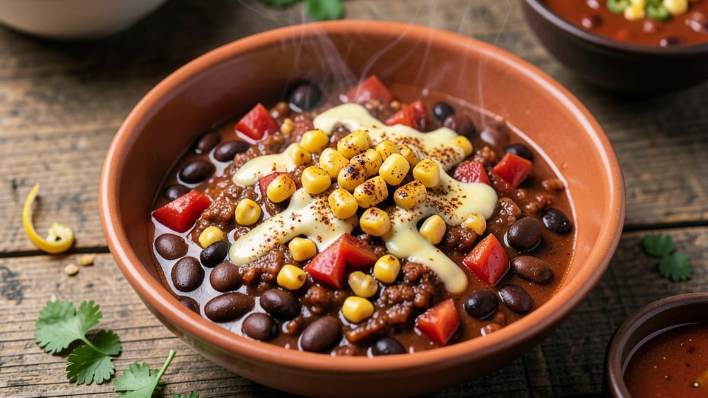 Slow Cooker Veggie Chilli Recipe: Layered Bean and Corn Texture Magic