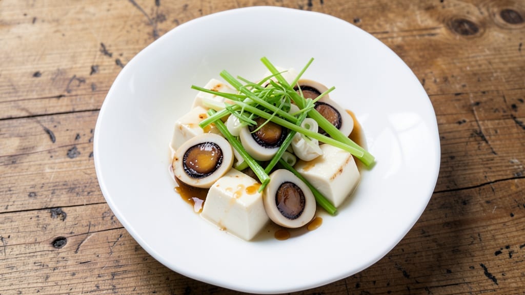 Taiwan Century Egg Tofu Recipe: Silky Yolk and Crunchy Celery Harmony