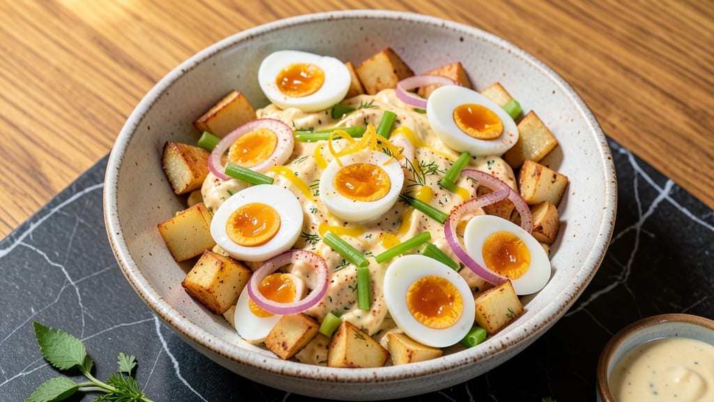 Southern Style Egg Potato Salad Recipe: Mayonnaise-Rich Crunch With Mustard Zing
